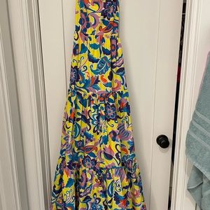 J. Crew Tiered Taffeta Maxi Dress In Curly Floral NWT